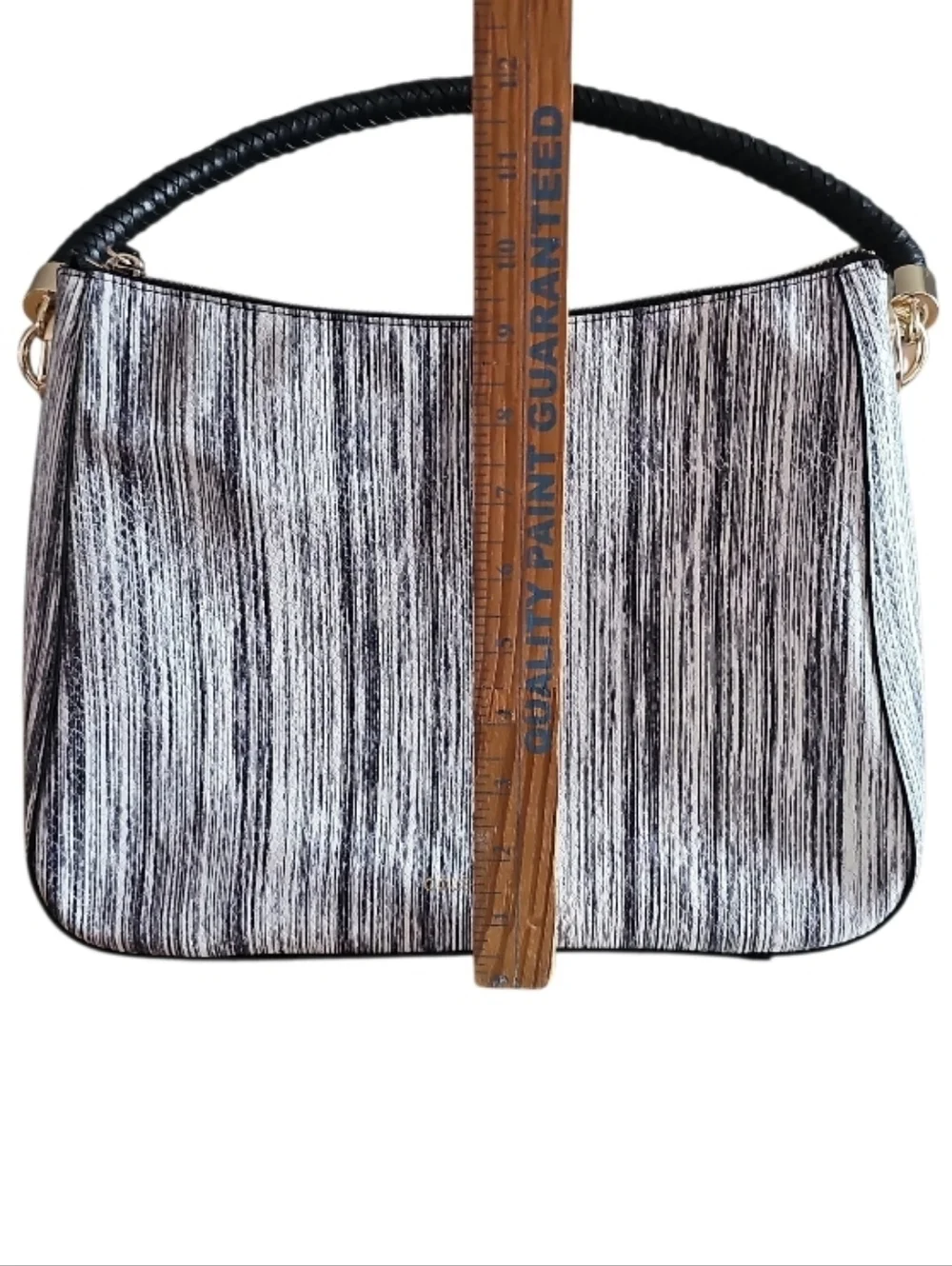 Cole Haan Benson Mini Hobo Black Ivory Zip Shoulder Bag NWT Chic Modern Classic